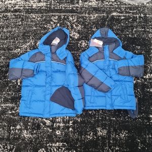 Two boys winter jacket with hats